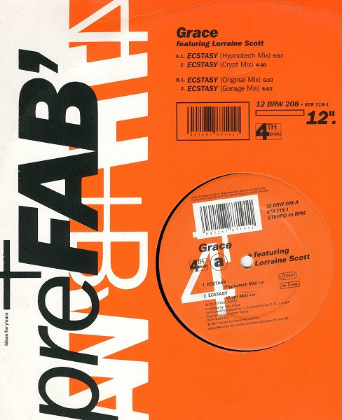 Grace Featuring Lorraine Scott - Ecstasy | 4th & Broadway (12 BRW 208)