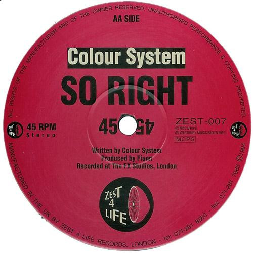 Colour System - Mind Games / So Right | Zest 4 Life (ZEST-007) - 2