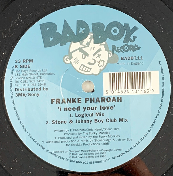Frankë Pharoah - I Need Your Love | Bad Boys Records (BADBT.11) - 4