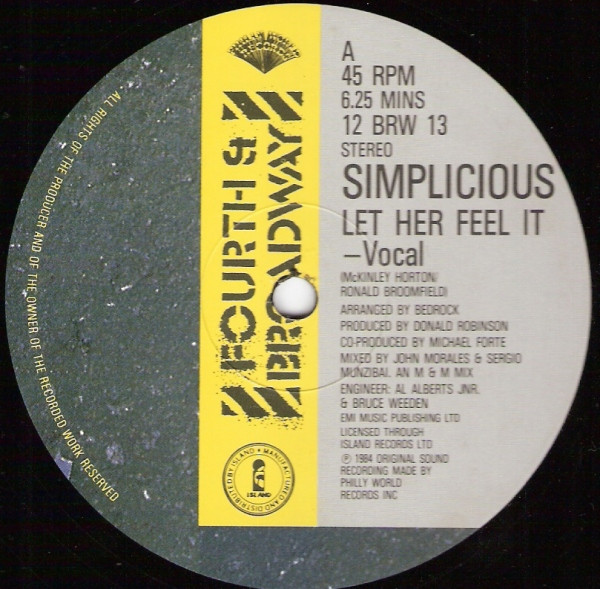 Simplicious - Let Her Feel It | 4th & Broadway (12 BRW 13) - main Simplicious - Let Her Feel It | 4th & Broadway (12 BRW 13) - main