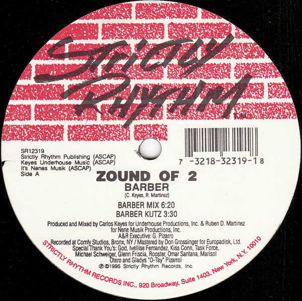 Zound Of 2 - Barber | Strictly Rhythm (SR12319) - main Zound Of 2 - Barber | Strictly Rhythm (SR12319) - main