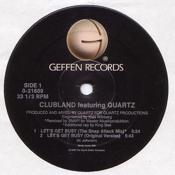 Clubland Featuring Quartz - Let's Get Busy | Geffen Records (9 21609-0) - main