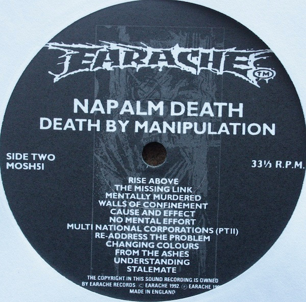 Napalm Death - Death By Manipulation | Earache (MOSH51) - 4