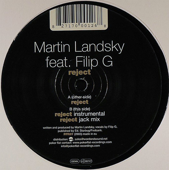 Martin Landsky Feat. Filip G - Reject | Poker Flat Recordings (PFR37) - main