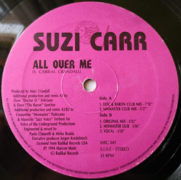 Suzi Carr - All Over Me | Marcon Music (MRC 041) - main Suzi Carr - All Over Me | Marcon Music (MRC 041) - main