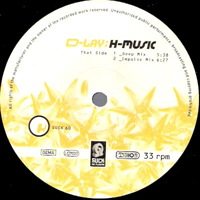 D-Lay - H-Music | Suck Me Plasma (Suck 60) - 2 D-Lay - H-Music | Suck Me Plasma (Suck 60) - 2