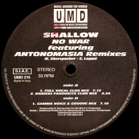 Shallow - No War | Underground Music Department (UMD) (UMD 216) - 3 Shallow - No War | Underground Music Department (UMD) (UMD 216) - 3