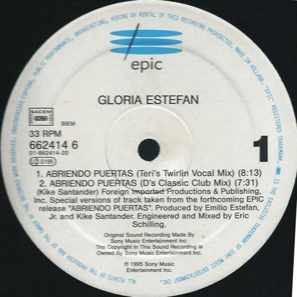 Gloria Estefan - Abriendo Puertas | Epic (EPC 662414 6) - 3 Gloria Estefan - Abriendo Puertas | Epic (EPC 662414 6) - 3