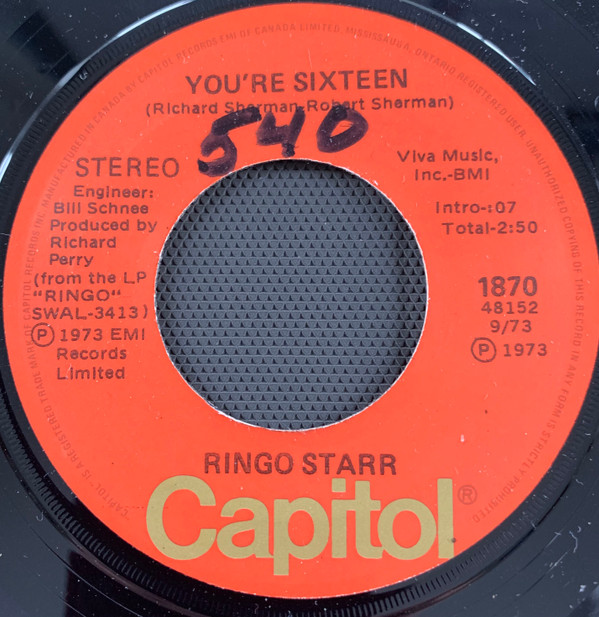 Ringo Starr - You're Sixteen | Capitol Records (1870) - 2