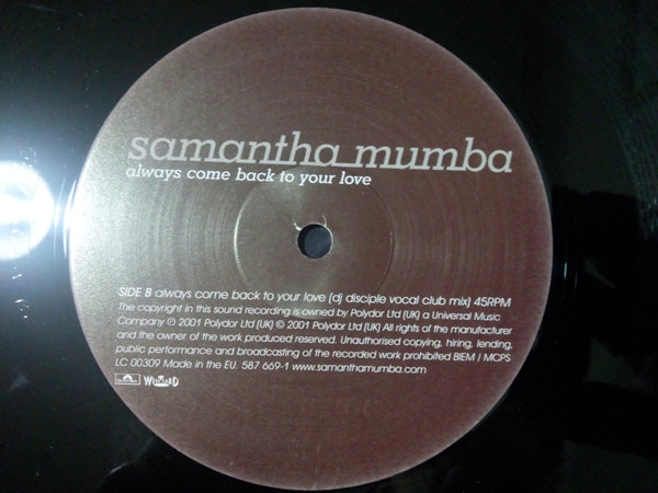 Samantha Mumba - Always Come Back To Your Love | Wildcard (587 669-1) - 3
