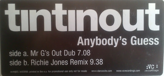Tin Tin Out - Anybody's Guess | VC Recordings (VCRTDJ 65) - 3 Tin Tin Out - Anybody's Guess | VC Recordings (VCRTDJ 65) - 3