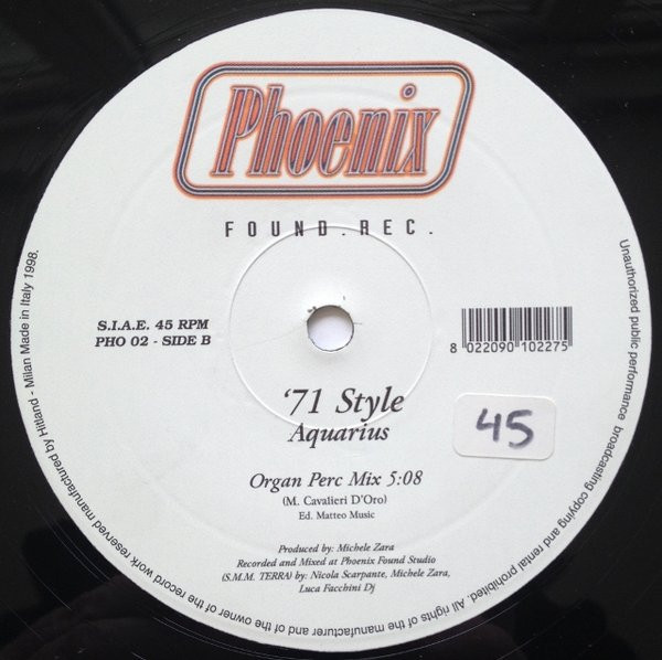 '71 Style - Aquarius | Phoenix Found Records (PHO 02) - 2 '71 Style - Aquarius | Phoenix Found Records (PHO 02) - 2