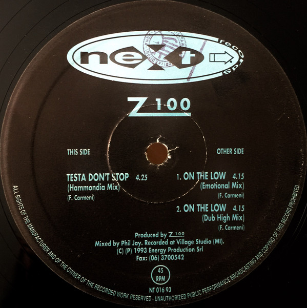Z100 - Testa Don't Stop | Next Records (NT 016 93)