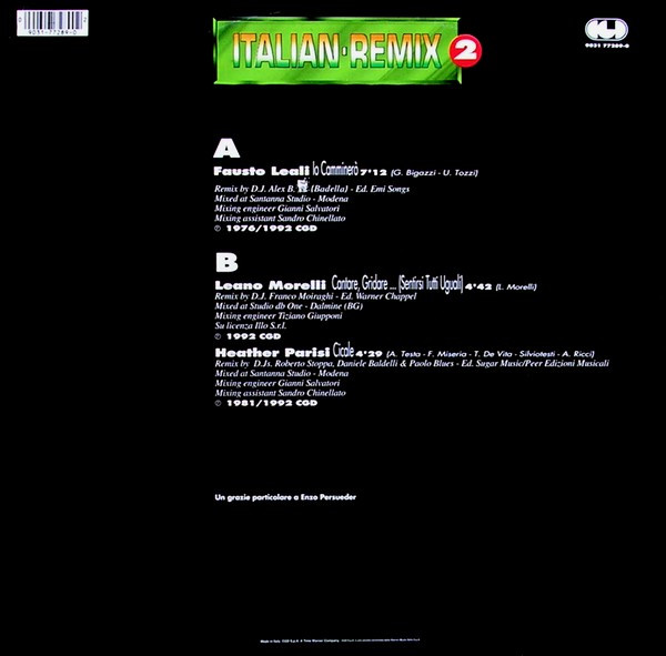 Various - Italian Remix 2 | CGD (9031 77289-0) - 2