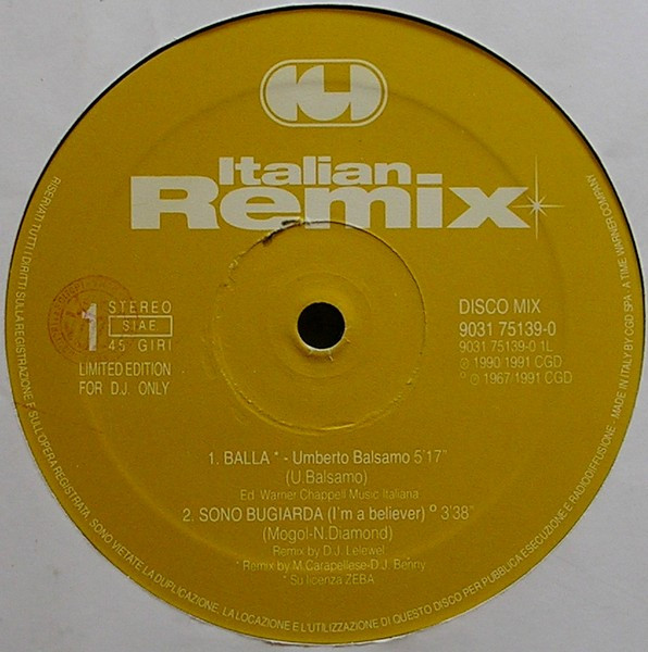 Various - Italian Remix | CGD (9031 75139-0) - 3