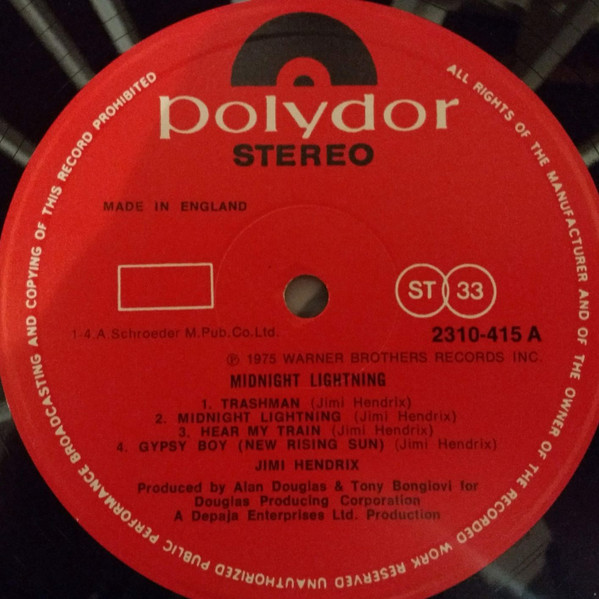 Jimi Hendrix - Midnight Lightning | Polydor (2310 415) - 3 Jimi Hendrix - Midnight Lightning | Polydor (2310 415) - 3