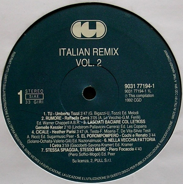 Various - Italian Remix 2 | CGD (9031 77194-1) - 3 Various - Italian Remix 2 | CGD (9031 77194-1) - 3
