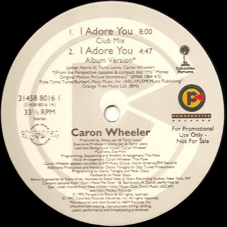 Caron Wheeler - I Adore You | Perspective Records (31458 8016 1)