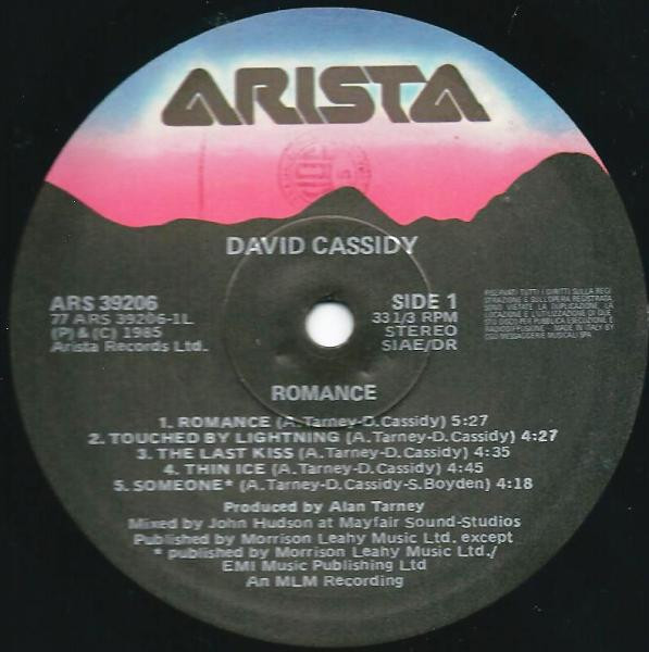 David Cassidy - Romance | Arista (ARS 39206) - 2 David Cassidy - Romance | Arista (ARS 39206) - 2