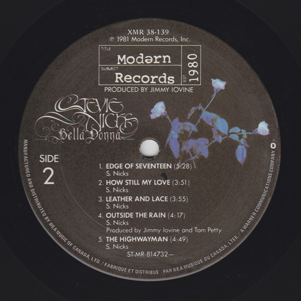 Stevie Nicks - Bella Donna | Modern Records (XMR 38-139) - 4