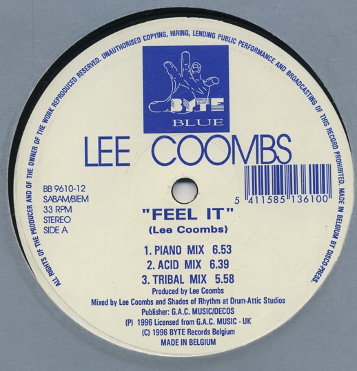 Lee Coombs - Feel It | Byte Blue (BB 9610-12)