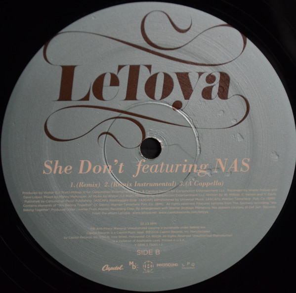 LeToya Featuring Nas - She Don't (Remix) | Capitol Records (Y 0946 3 79265 1 2) - 3 LeToya Featuring Nas - She Don't (Remix) | Capitol Records (Y 0946 3 79265 1 2) - 3