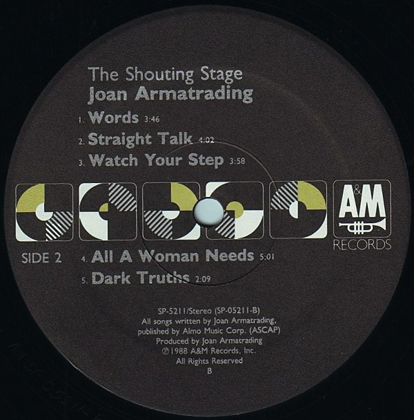 Joan Armatrading - The Shouting Stage | A&M Records (SP-5211) - 4 Joan Armatrading - The Shouting Stage | A&M Records (SP-5211) - 4