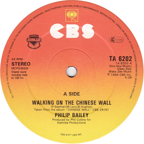 Philip Bailey - Walking On The Chinese Wall | CBS (TA 6202) - 3 Philip Bailey - Walking On The Chinese Wall | CBS (TA 6202) - 3