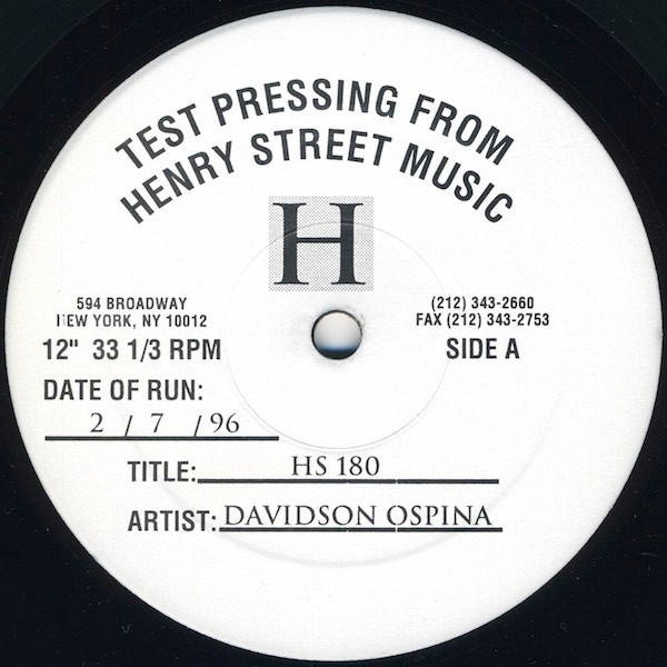 Davidson Ospina - The Chronicles | Henry Street Music (HS 180) - main Davidson Ospina - The Chronicles | Henry Street Music (HS 180) - main
