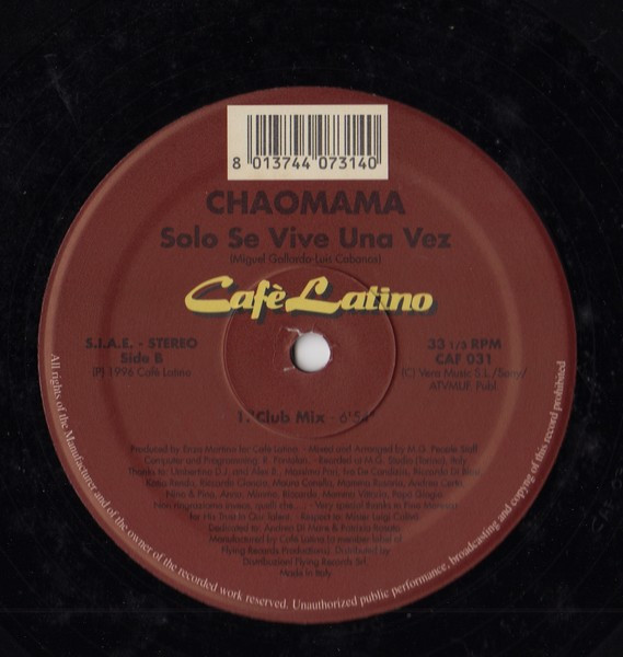 Chaomama - Solo Se Vive Una Vez | Café Latino (CAF 031) - 4 Chaomama - Solo Se Vive Una Vez | Café Latino (CAF 031) - 4