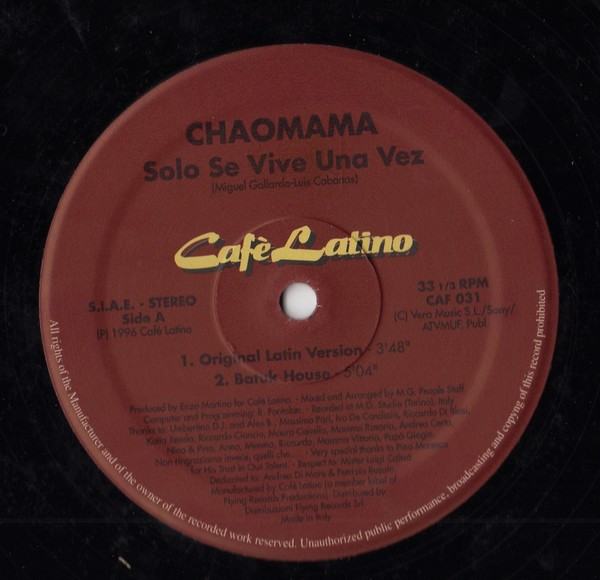 Chaomama - Solo Se Vive Una Vez | Café Latino (CAF 031) - 3 Chaomama - Solo Se Vive Una Vez | Café Latino (CAF 031) - 3