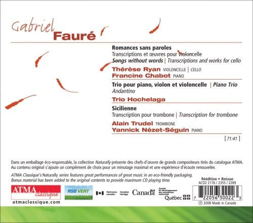 Various - Naturally Fauré | Atma Classique (ACD2 3002) - 2