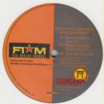 Smitty & Eric Davenport - Never Question EP | Red Menace Records (RMR 003) - main