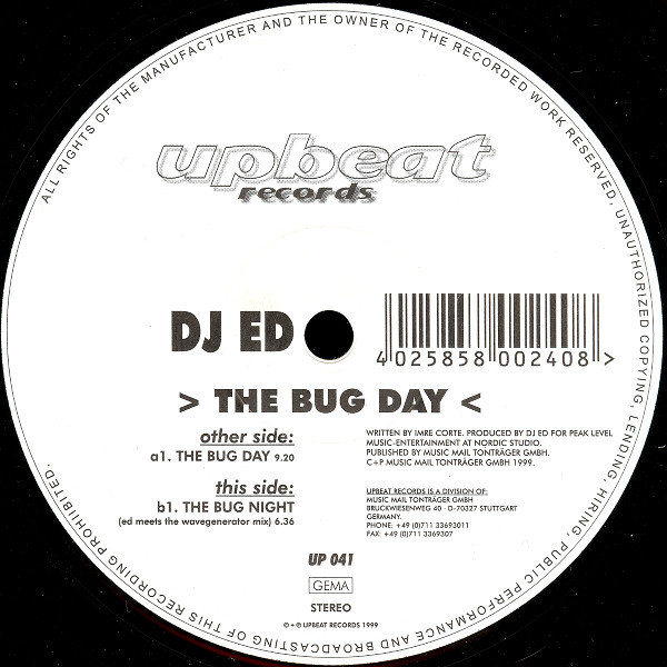 DJ Ed - The Bug Day | Upbeat Records (UP 041) - 2 DJ Ed - The Bug Day | Upbeat Records (UP 041) - 2