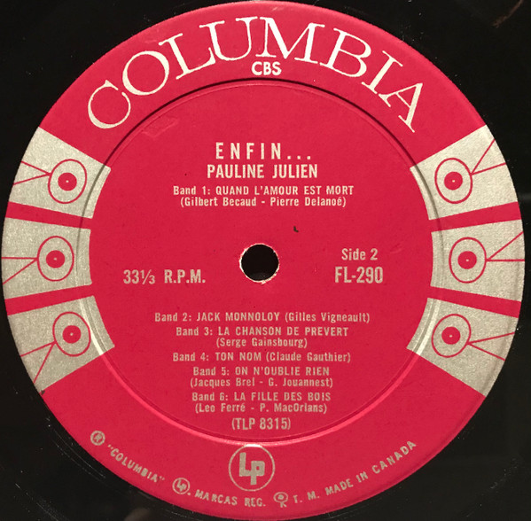 Pauline Julien - Enfin… | Columbia (FL 290) - 4