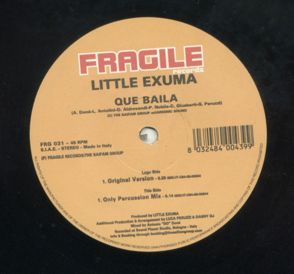 Little Exuma - Que Baila | Fragile Records (FRG 031)