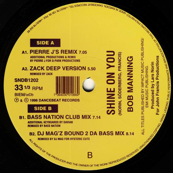 Bob Manning - Shine On You | DanceBeat Records (SNDB1202)
