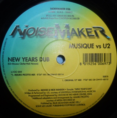 Musique vs. U2 - New Years Dub | NoiseMaker (NM 026) - 4