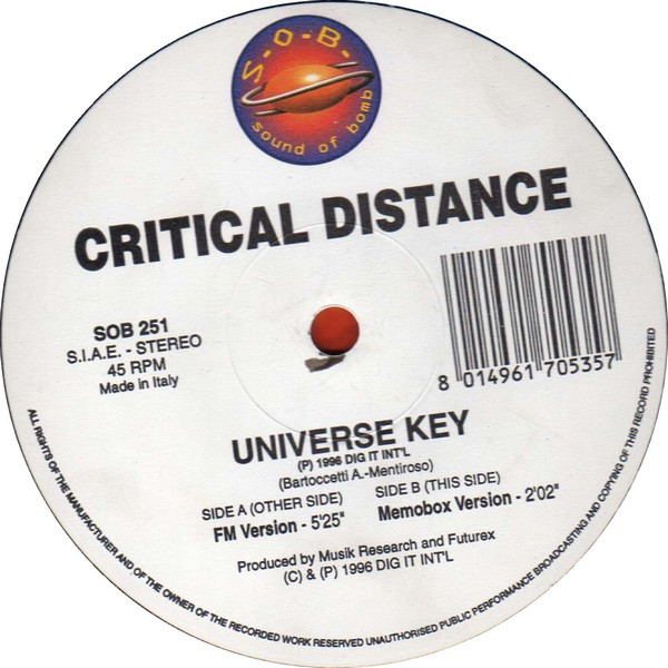 Critical Distance - Universe Key | S.O.B. (Sound Of The Bomb) (SOB 251) - 3 Critical Distance - Universe Key | S.O.B. (Sound Of The Bomb) (SOB 251) - 3