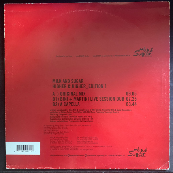 Milk & Sugar - Higher & Higher - Edition 1 | Milk & Sugar Recordings (MSR 032) - 2