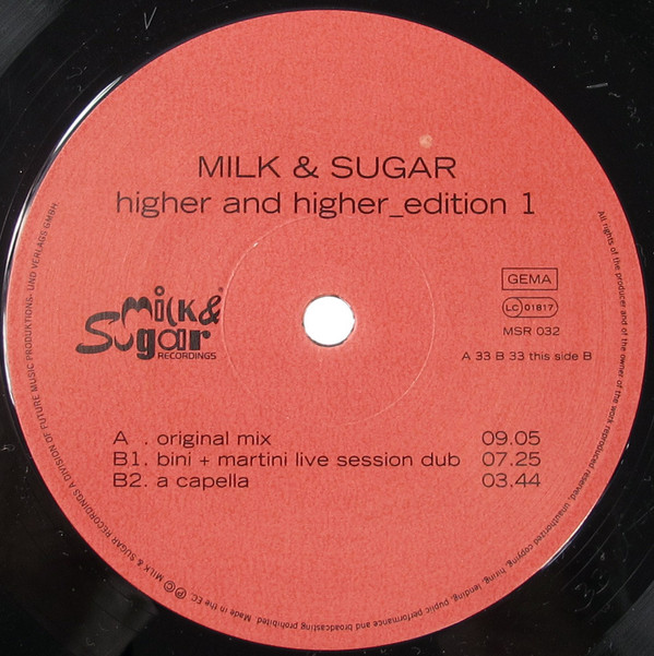 Milk & Sugar - Higher & Higher - Edition 1 | Milk & Sugar Recordings (MSR 032) - 3