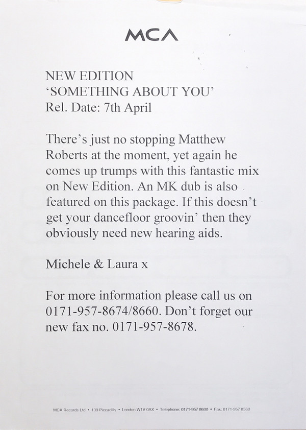 New Edition - Something About You | MCA Records (WMCSX 48032) - 5 New Edition - Something About You | MCA Records (WMCSX 48032) - 5
