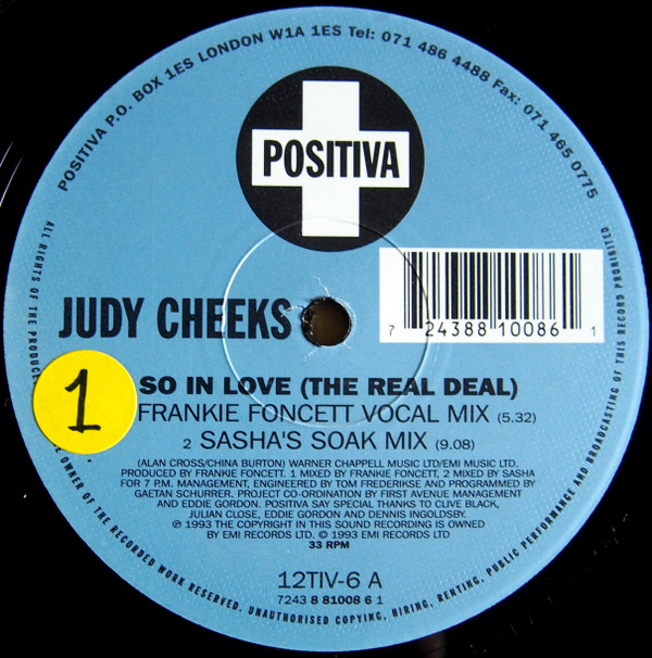 Judy Cheeks - So In Love (The Real Deal) | Positiva (12TIV-6) - 2 Judy Cheeks - So In Love (The Real Deal) | Positiva (12TIV-6) - 2
