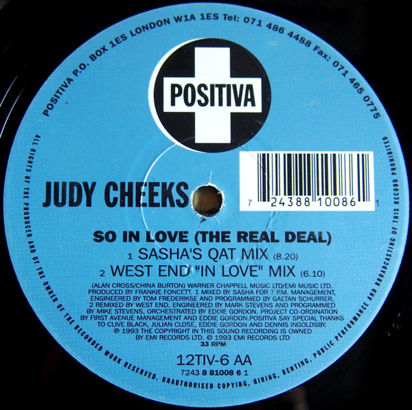 Judy Cheeks - So In Love (The Real Deal) | Positiva (12TIV-6) - 3 Judy Cheeks - So In Love (The Real Deal) | Positiva (12TIV-6) - 3