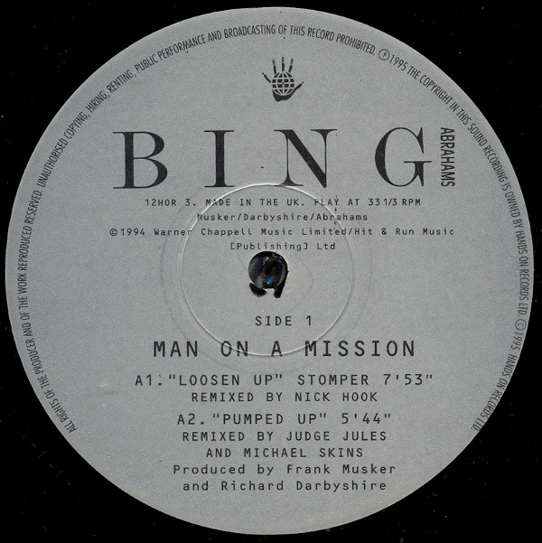 Bing Abrahams - Man On A Mission / Touch | Hands On Records (12HOR 3) - 3