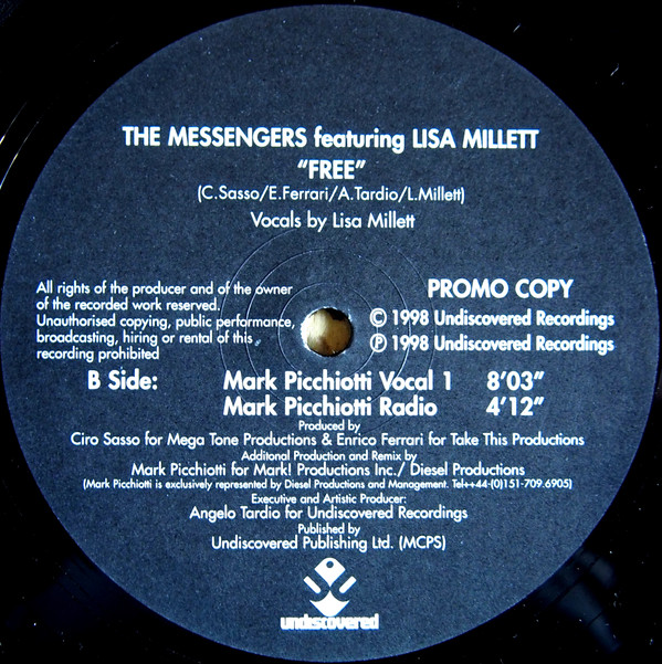 The Messengers Featuring Lisa Millett - Free | Undiscovered (UND 022) - 2 The Messengers Featuring Lisa Millett - Free | Undiscovered (UND 022) - 2