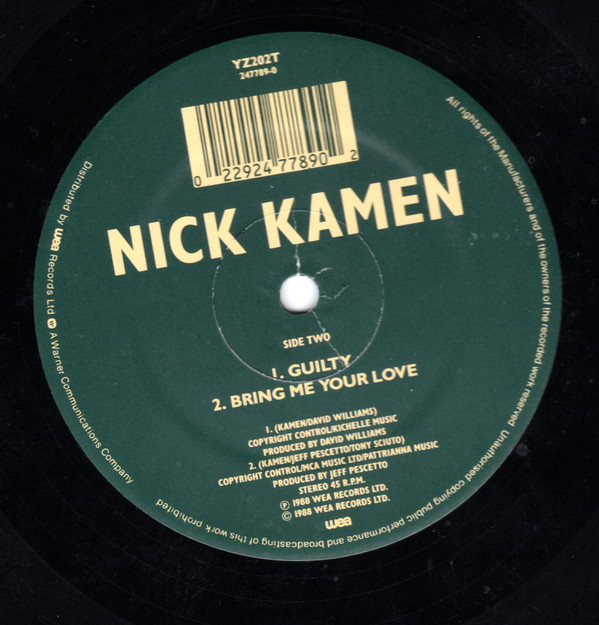 Nick Kamen - Bring Me Your Love | WEA (YZ202T) - 3