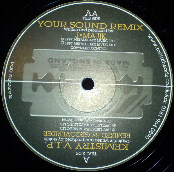 Goldie / J Majik - Kemistry (V.I.P.) / Your Sound (Remix) | Razors Edge (RAZORS 004) - 3