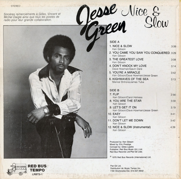 Jesse Green - Nice & Slow | Red Bus Tempo (LRBTS-1) - 2