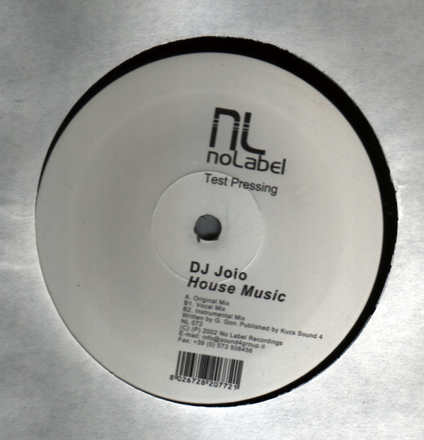 DJ Joio - House Music | No Label (NL 072)